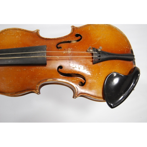 204 - German child's violin with two-piece back, c. 1950s, label for JJ Van de Geest & Son, 30cm long,... 