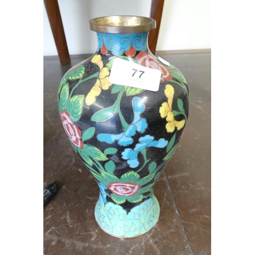 77 - Large cloisonne vase 22cm (a/f).