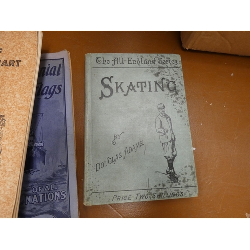 98 - Box of vintage books including books on skating.