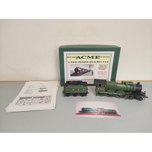 Martin Brooker and John Standing ACME 7mm O gauge kit built brass locomotive model of a L.N.E.R B12