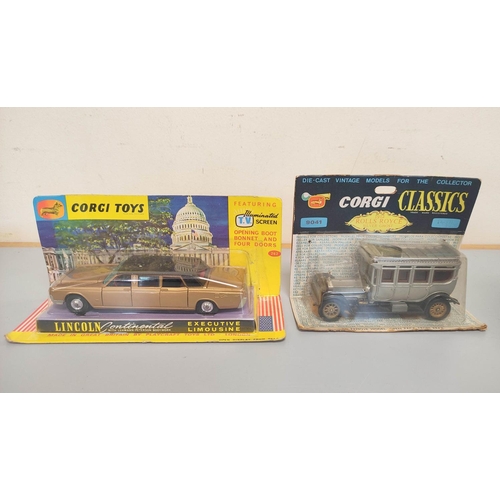 14 - Corgi Toys. Die cast vehicles to include a boxed Lincoln Continental Executive Limousine 262, Corgi ... 