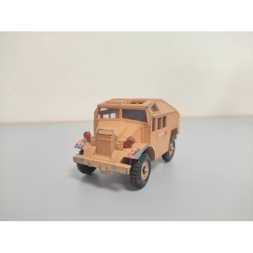 16 - Corgi Toys. Die cast vehicles to include Commer Bus 2500 Series 479, Quad Gun Tractor with field gun... 