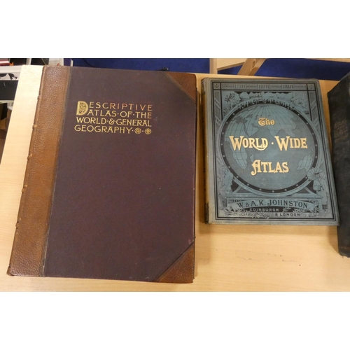 98 - BLACKIE W. G.  Descriptive Atlas of the World & General Geography. Many good double & single... 