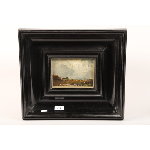 339 - James Clark (Scottish Born 1884-1909) Framed oil on board, signed verso dated 1899 'Landscape with F... 