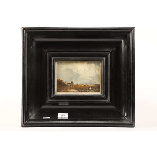 339 - James Clark (Scottish Born 1884-1909) Framed oil on board, signed verso dated 1899 'Landscape with F... 