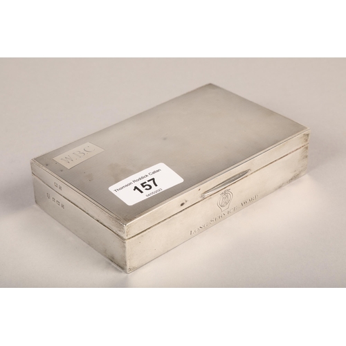 157 - Silver cigarette case Birmingham 1953