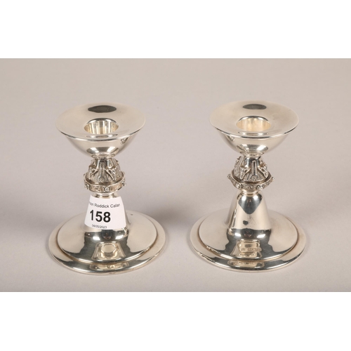 158 - Pair of silver candlesticks Birmingham 1917