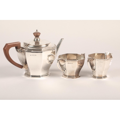 162 - Three piece silver tea set Birmingham 1936960 grams