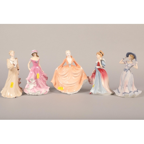 169 - Royal Doulton 'Amy' HN3316,  Royal Doulton ' Especially for you' HN 4750, with three Coalport f... 