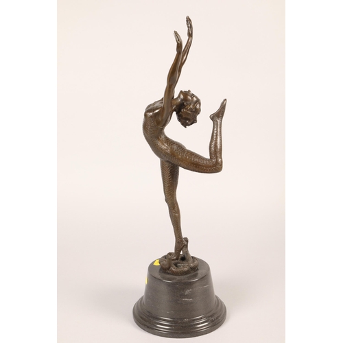 179 - Reproduction bronze of a Snake lady , 57 cm high