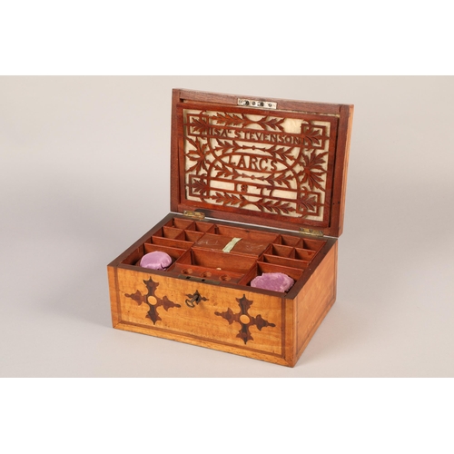 185 - Edwardian Marquetry sewing box