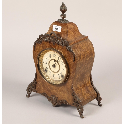 186 - Balloon shaped 19th century mantle clock