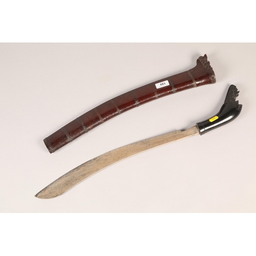 199 - Eastern machete with wooden scabbard