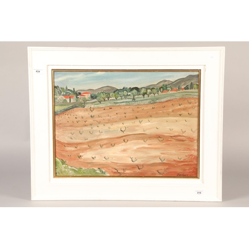 315 - Andre Jourcin (French 1905-1974) ARR Framed oil on canvas, signed 'Provence Vineyard' 43cm x 59cm (7... 