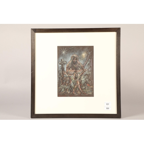 331 - Peter Howson OBE (Scottish Born 1958) ARR Framed pastel, signed and dated '07 'The Haunted' 28cm X 2... 