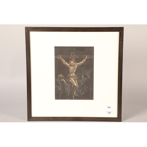 336 - Peter Howson OBE (Scottish Born 1958) ARR Framed mixed media, signed 'Crucifixion' 28cm X 20cm