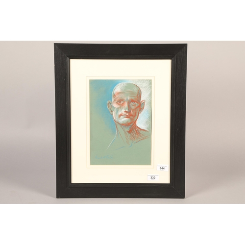 344 - Frank McFadden (Scottish Born 1972) ARR Framed pastel, signed 'Portrait Study' 29cm X 20cm