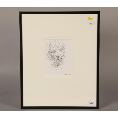 347 - Peter Howson OBE (Scottish Born 1958) ARR Framed Ink on Paper, Signed, Dated 2014 Self portrait 19.5... 