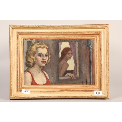 351 - Clifford Hall (British 1904-1973) ARRFramed oil on boardGirls Study Antwerp, Belgium22cm x 34cm... 