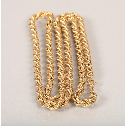 63 - 9 carat gold rope twist chain21 grams