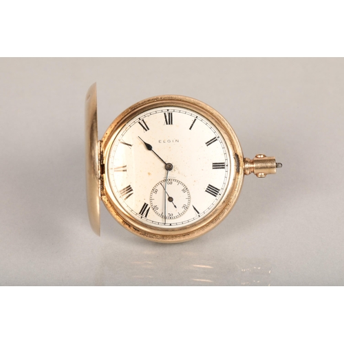 65 - Gents Elgin gold plated full hunter pocket watch(winder missing