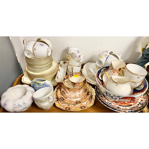 216 - Assorted teaware including, Imari bowl