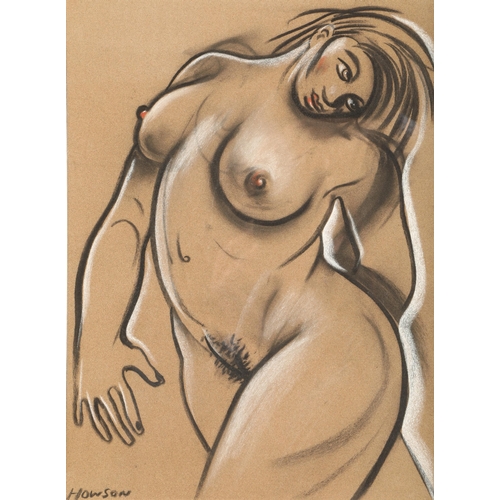 358 - Peter Howson OBE (Scottish Born 1958) ARR 'Female Nude Study' Framed mixed media, signed 32cm X 24cm