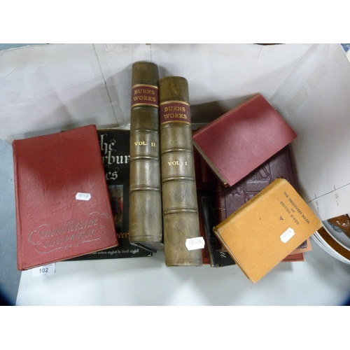 102 - Collection of books including The Works of Robert Burns, vols I and II, Observer Book of British Bir... 