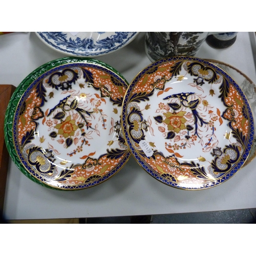 106 - Pair of Davenport plates, set of three oriental plates, tankard, leaf-moulded dishes etc.