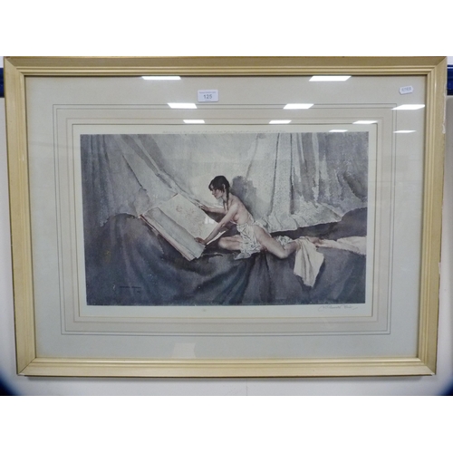 125 - Sir William Russell FlintSemi-clad female readingSigned limited edition print, with blind stamp.... 