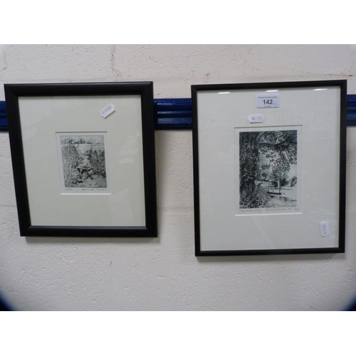 142 - Pamela GraceThe Old Swing and anotherTwo signed limited edition etchings.... 