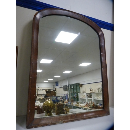 181 - Modern pine framed wall mirror and a mahogany framed wall mirror.  (2)