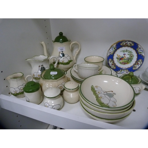 182 - Ceramics and china to include R Hughes & Co., 'Mikado' pattern cup, pheasant decorated teawares,... 