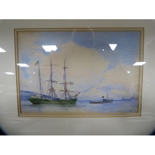 189 - Pictures to include watercolours, shipping scene, fishing scene etc (one shelf).