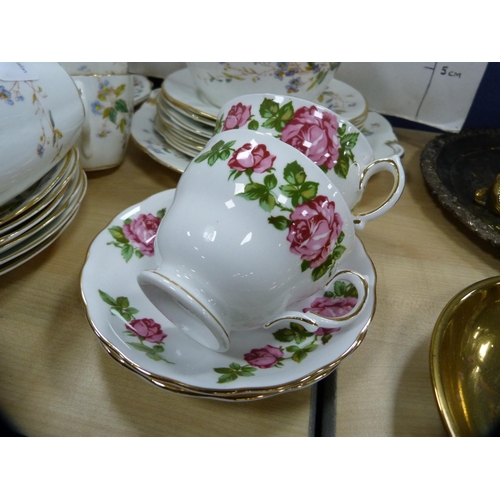 19 - Gladstone china part tea set, a floral decorated tea set and other teawares.