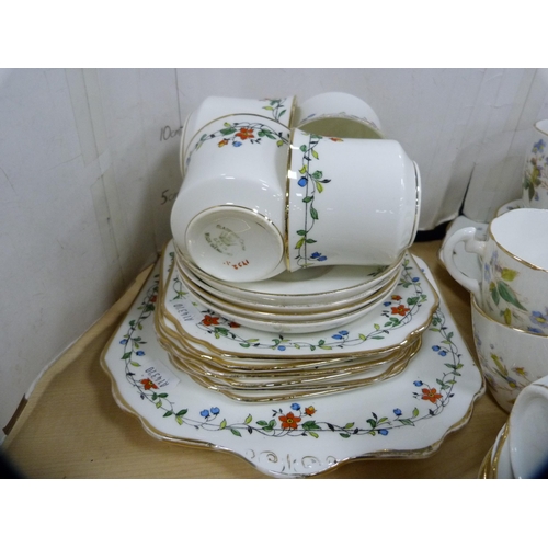 19 - Gladstone china part tea set, a floral decorated tea set and other teawares.