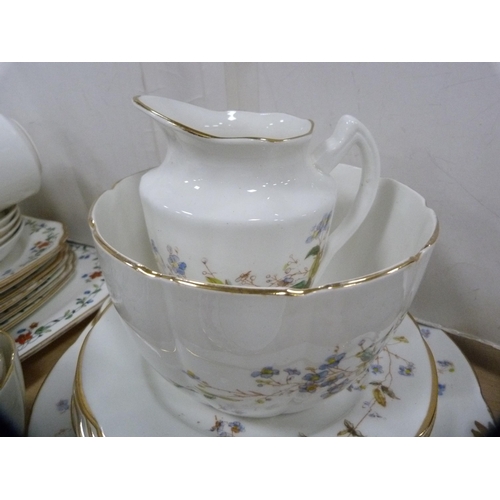 19 - Gladstone china part tea set, a floral decorated tea set and other teawares.