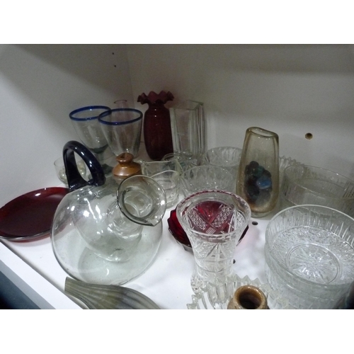 190 - Quantity of miscellaneous glassware, modern pewter goblets etc.