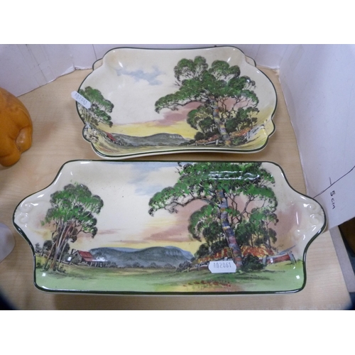 2 - Royal Doulton dish, similar plate, model dog etc.