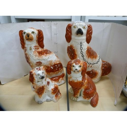 221 - Two pairs of ceramic Spaniel dogs and another four.  (8)