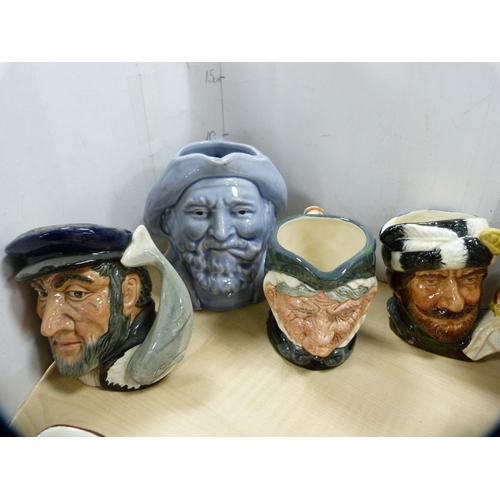 228 - Group of toby and character jugs to include Royal Doulton, Admiral Nelson toby jug etc.