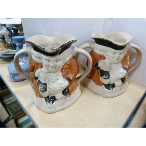 232 - Group of large toby and character jugs to include Royal Doulton 'D'Artagnan', 'Sancho Panza', 'The P... 