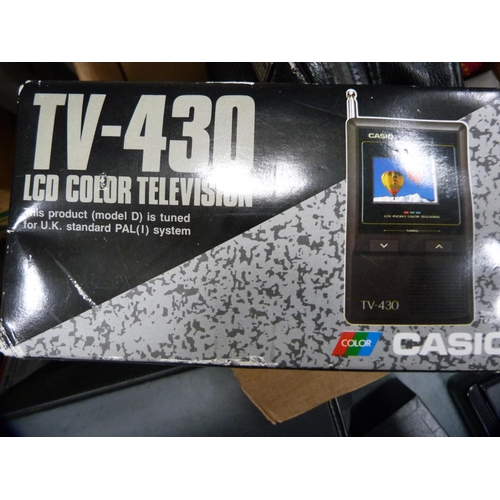 234 - Two cartons containing media accessories to include a Sony stereo tape recorder TC-252, recording ta... 