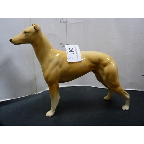 241 - Beswick figure of a greyhound, 'Jovial Roger' and another.  (2)