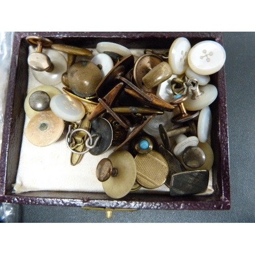 274 - Studs and cufflinks, mainly rolled gold, and a quantity of stick pins.