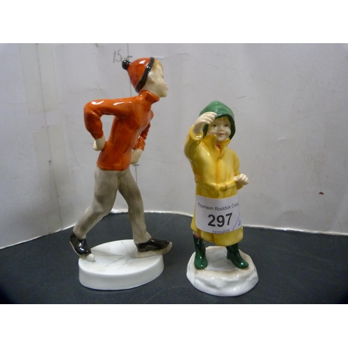 297 - Royal Worcester figure of a fisherman, modelled by FG Doughty, and a Royal Worcester figure of a boy... 