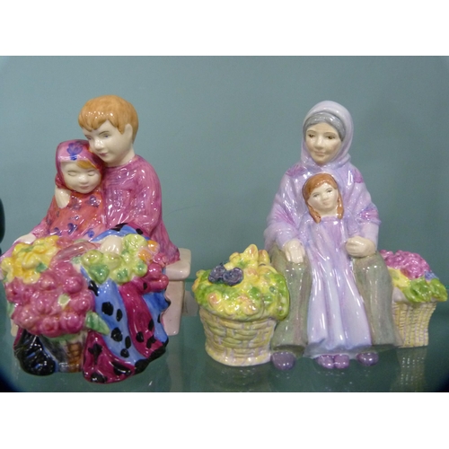 298 - Two Royal Doulton figure groups, 'Flower Sellers Children' and 'Granny's Heritage' from the Miniatur... 