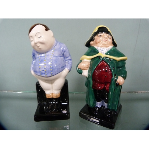 299 - Five Royal Doulton figures, 'Mrs Bardell', 'Town Crier', 'Fat Boy', 'Little Angel' and 'Bumble'.&nbs... 