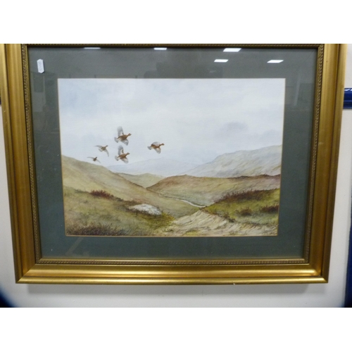 302 - R Dyer (20th Century)Pheasant and grouse in flightWatercolour.  (2)... 