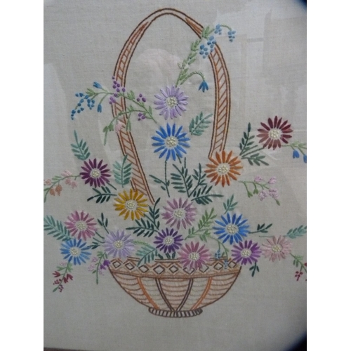 333 - Oak-framed embroidered fire screen.